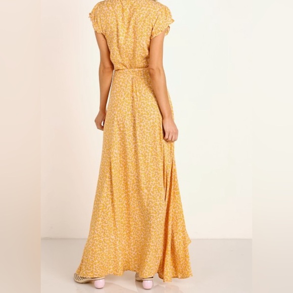 NWT Auguste the Label Dean Sierra Wrap Maxi Dress Yellow, Size 8 - Picture 3 of 16